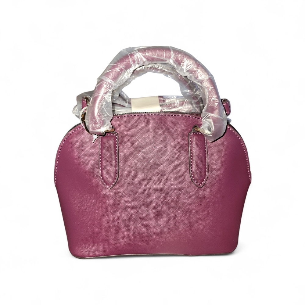 Trina Turk Purple Mini Dome Satchel with Floral Tag - Picture 5 of 5